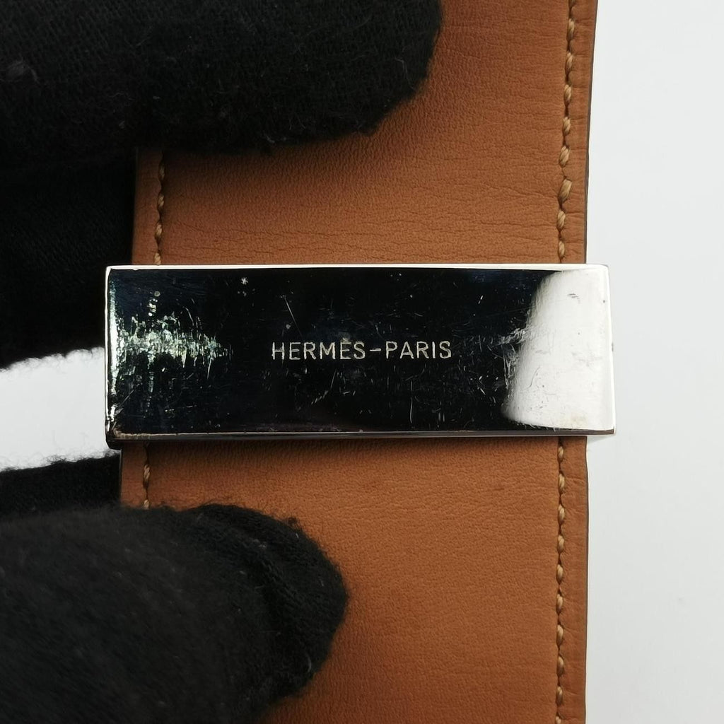 Hermes Collier de Chien Red Silver Leather Si?q Bracelet — view 6