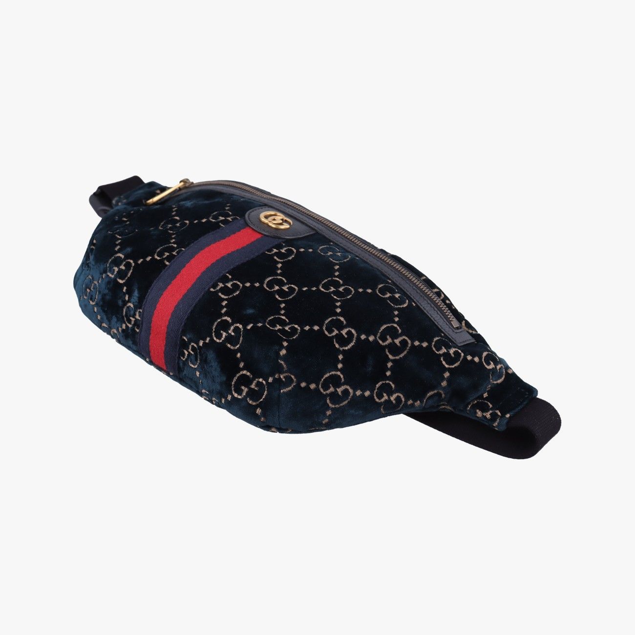 Gucci GG Velvet Blue Velour Handbag — view 4