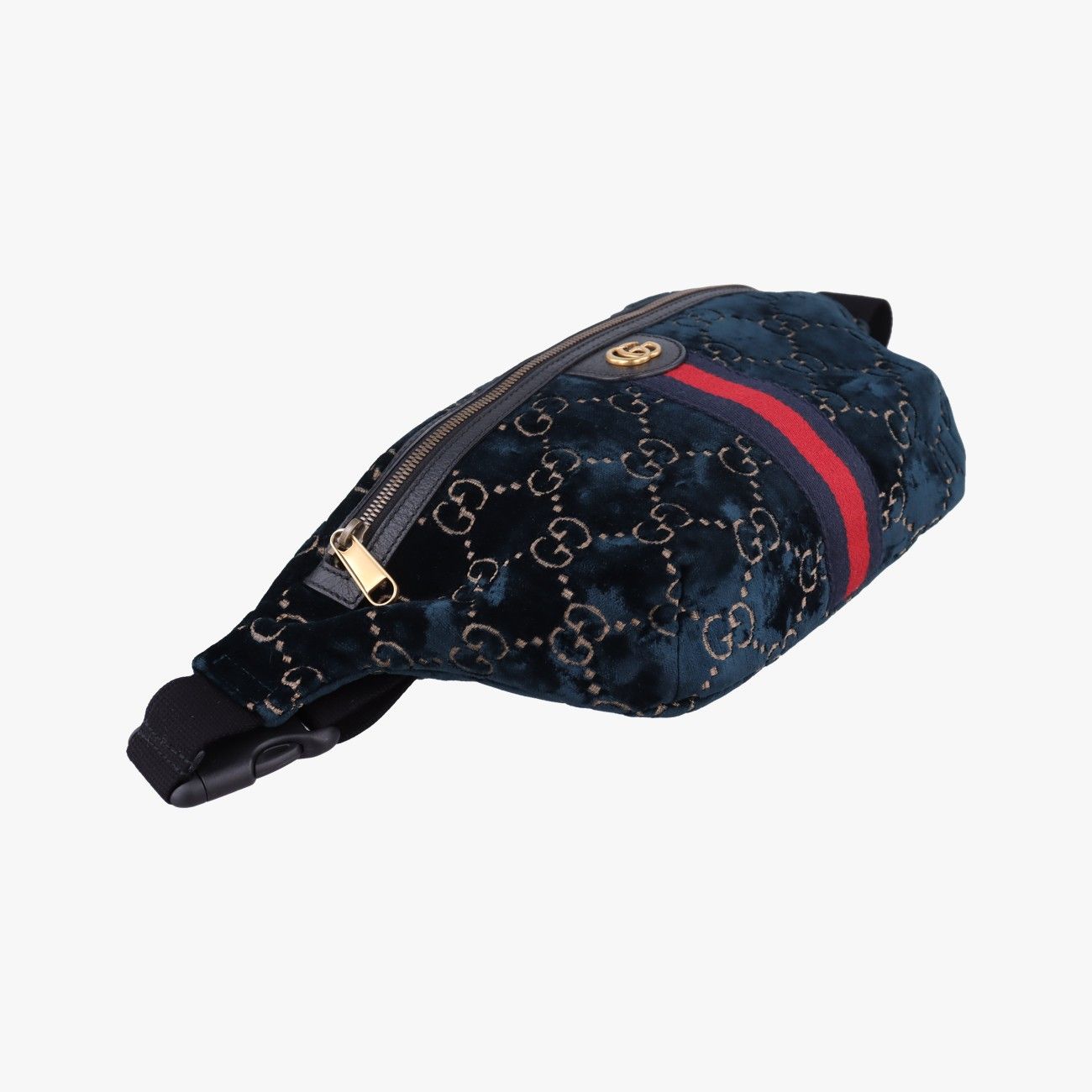 Gucci GG Velvet Blue Velour Handbag — view 5