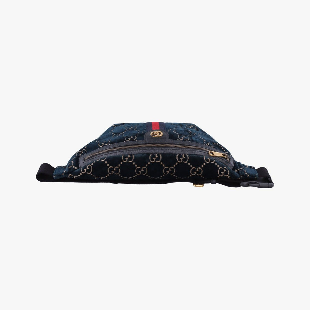 Gucci GG Velvet Blue Velour Handbag — view 8