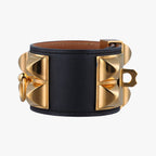 Hermes Collier de Chien Black Gold Leather S?r SI Bracelet — view 3
