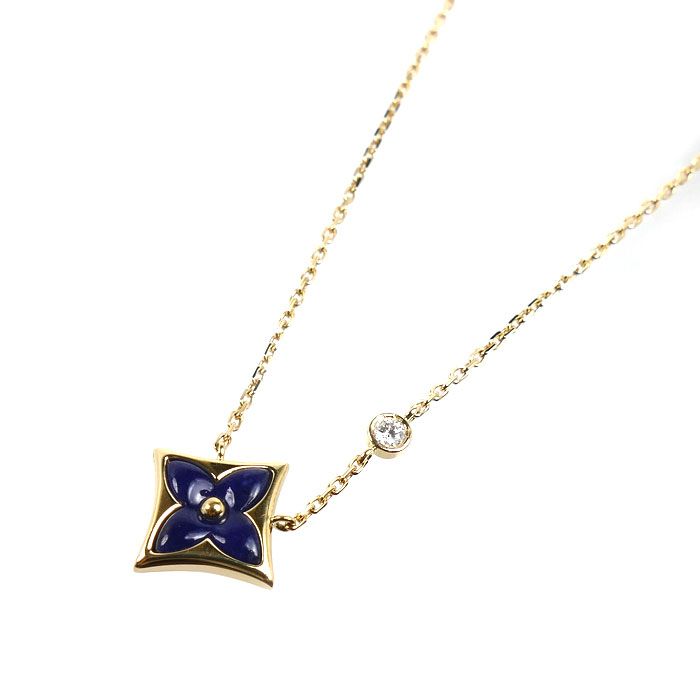 Louis Vuitton 18k Yellow Gold Star Blossom BB Necklace Diamond 38.5 40.5 cm