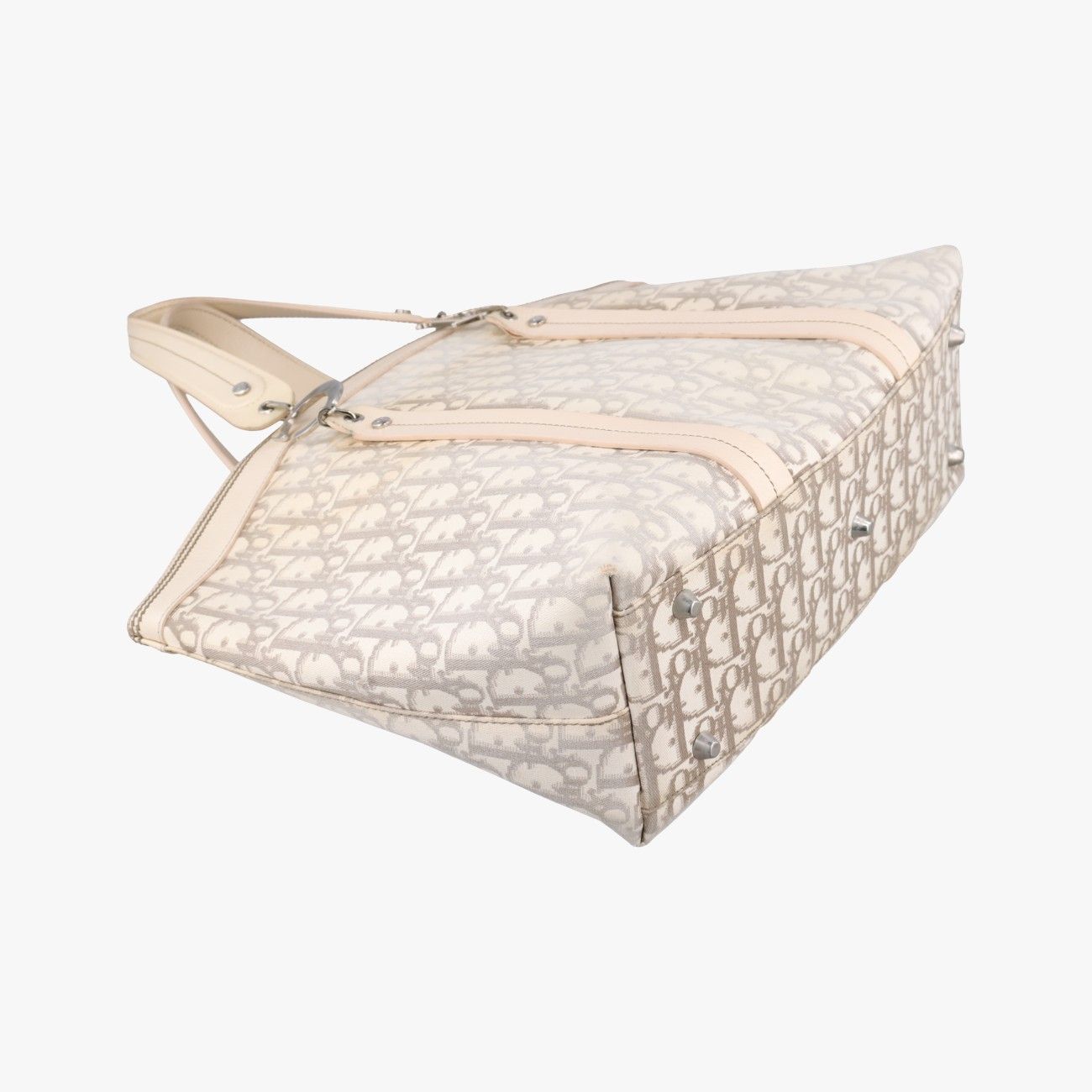 Dior Trotter Flower Line White Beige Multicolor Canvas Leather Handbag — view 7