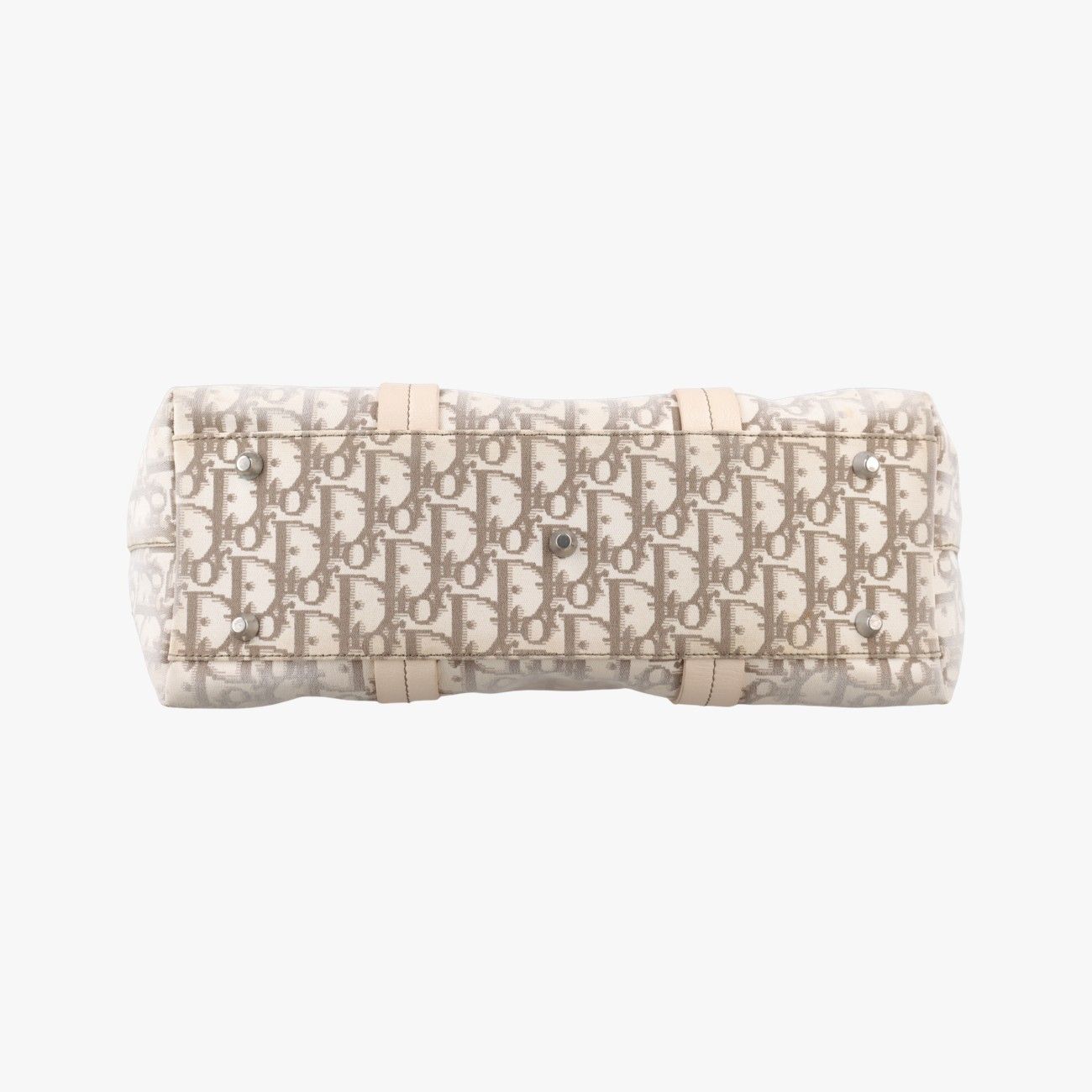Dior Trotter Flower Line White Beige Multicolor Canvas Leather Handbag — view 3