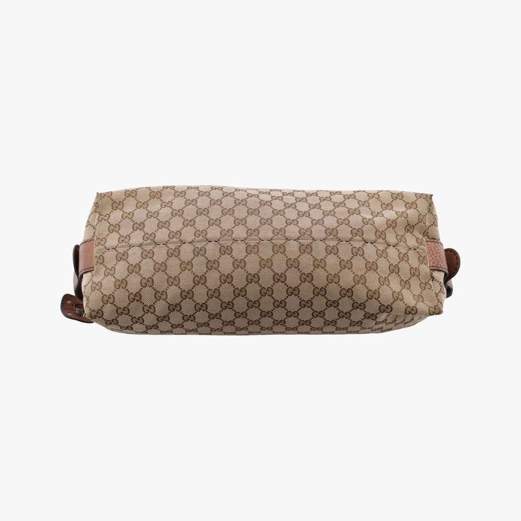 Gucci Bamboo Brown Canvas Leather Handbag — view 3
