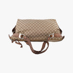 Gucci Bamboo Brown Canvas Leather Handbag — view 8