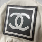 Chanel Vintage Sports CC Logo Lining Fleece Knit Cap Beanie Cap M Off White — view 9