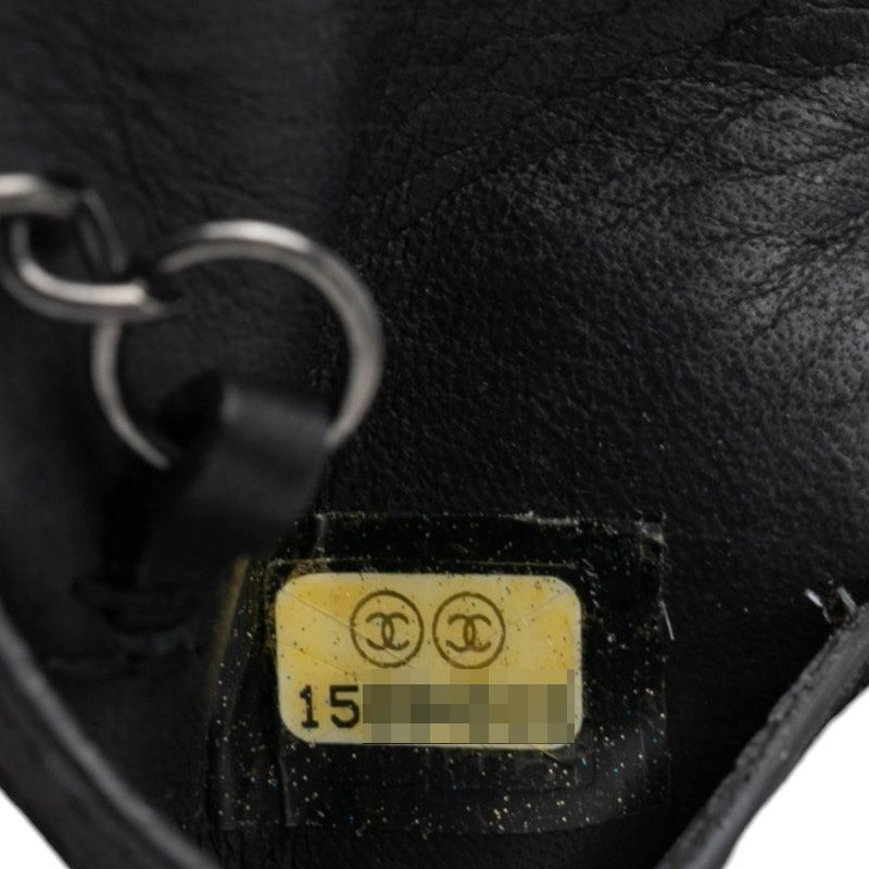 Chanel CC Logo Key Holder Bag Charm Photo Case Black Leather — view 6