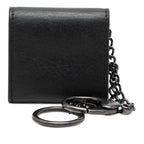 Chanel CC Logo Key Holder Bag Charm Photo Case Black Leather — view 2