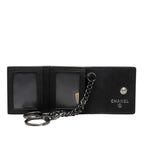 Chanel CC Logo Key Holder Bag Charm Photo Case Black Leather — view 4