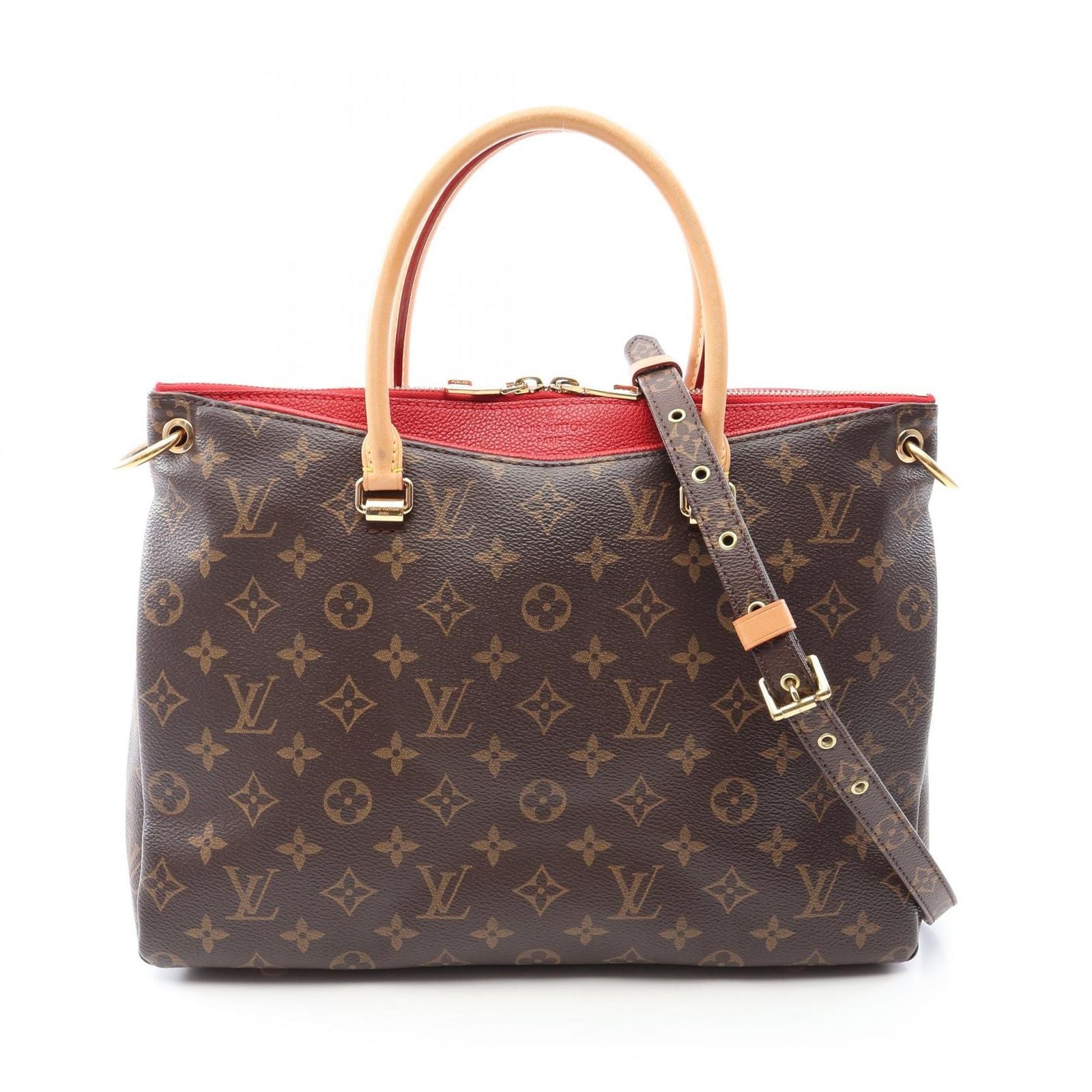 Louis Vuitton Handbag Pallas 2-Way Cerise Canvas Leather