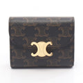 Celine Trifold Wallet Small Flap Triomphe Leather