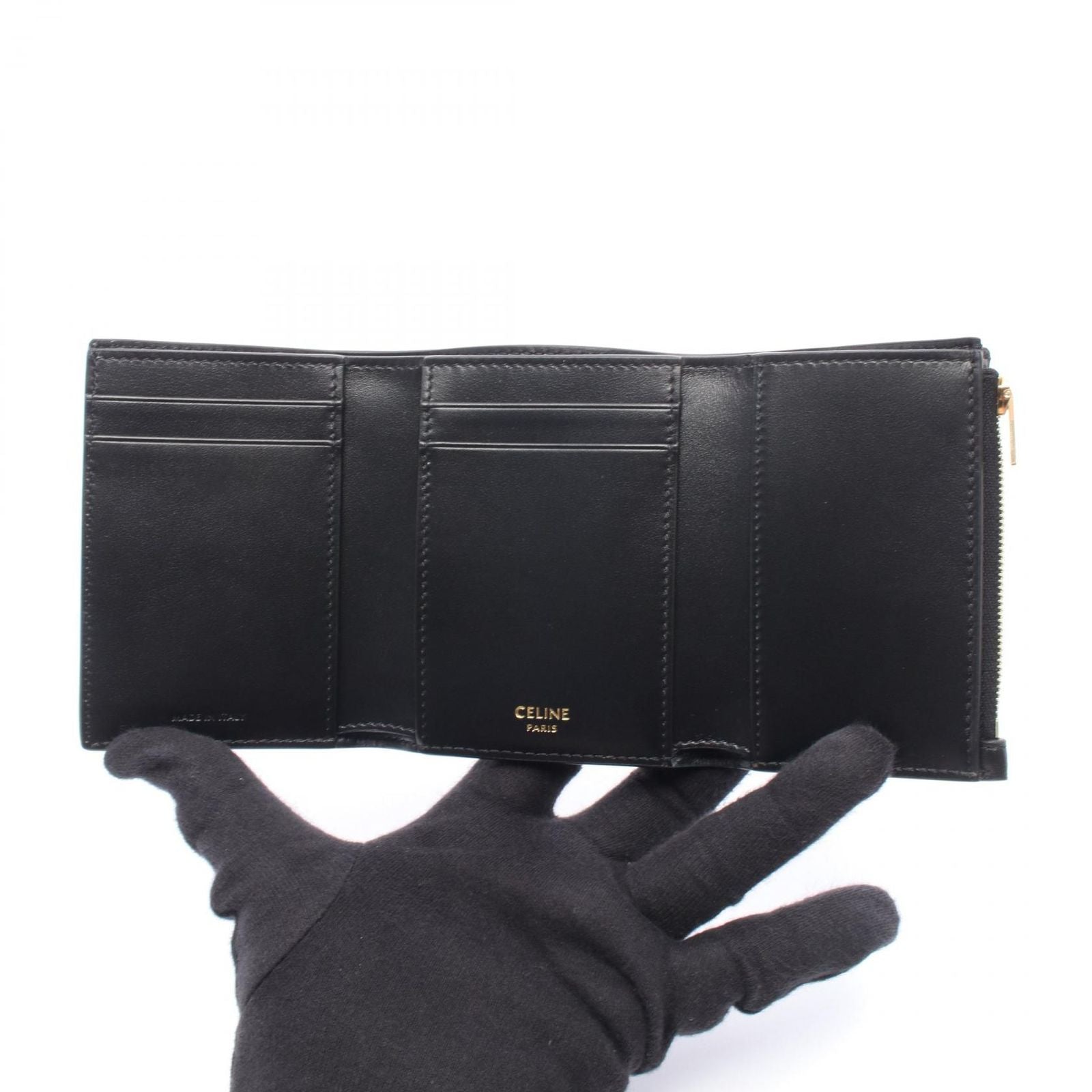 Celine Trifold Wallet Fine Strap Nino Triomphe Leather — view 3