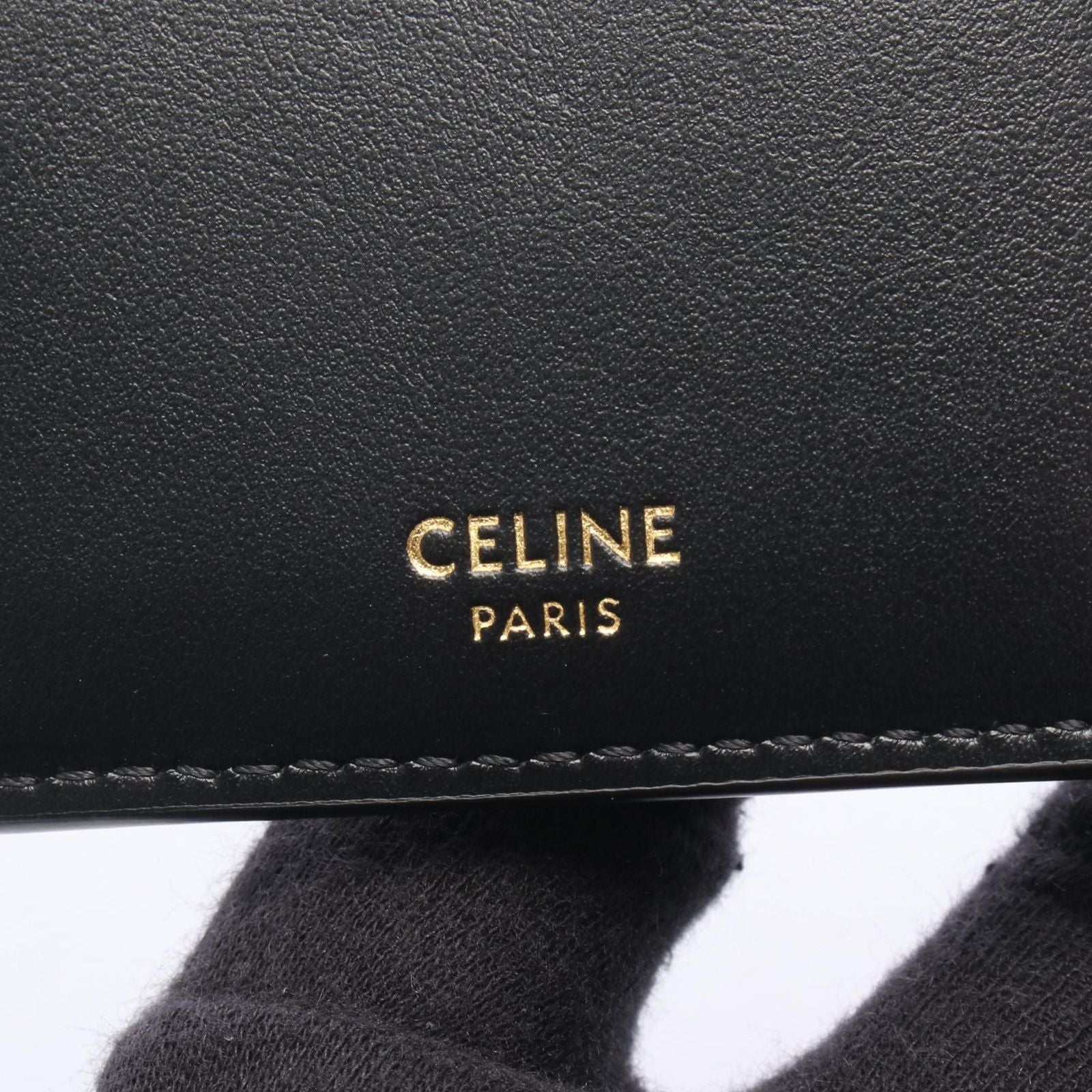 Celine Trifold Wallet Fine Strap Nino Triomphe Leather — view 5