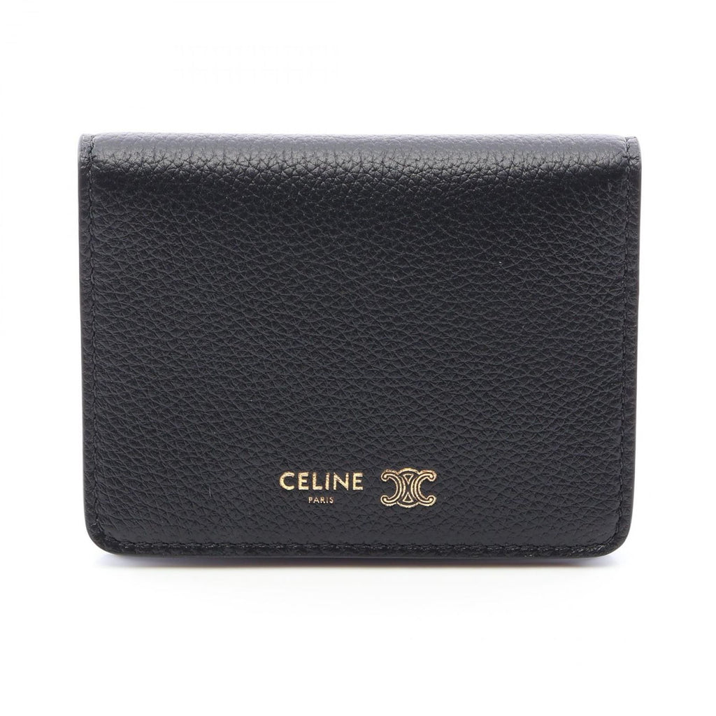 Celine Card Case Triomphe Leather Bifold