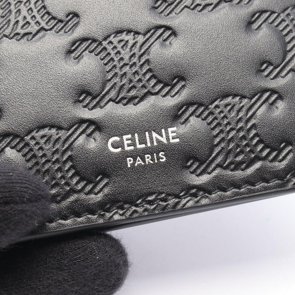 Celine Card Case Vertical Holder Triomphe Leather — view 4