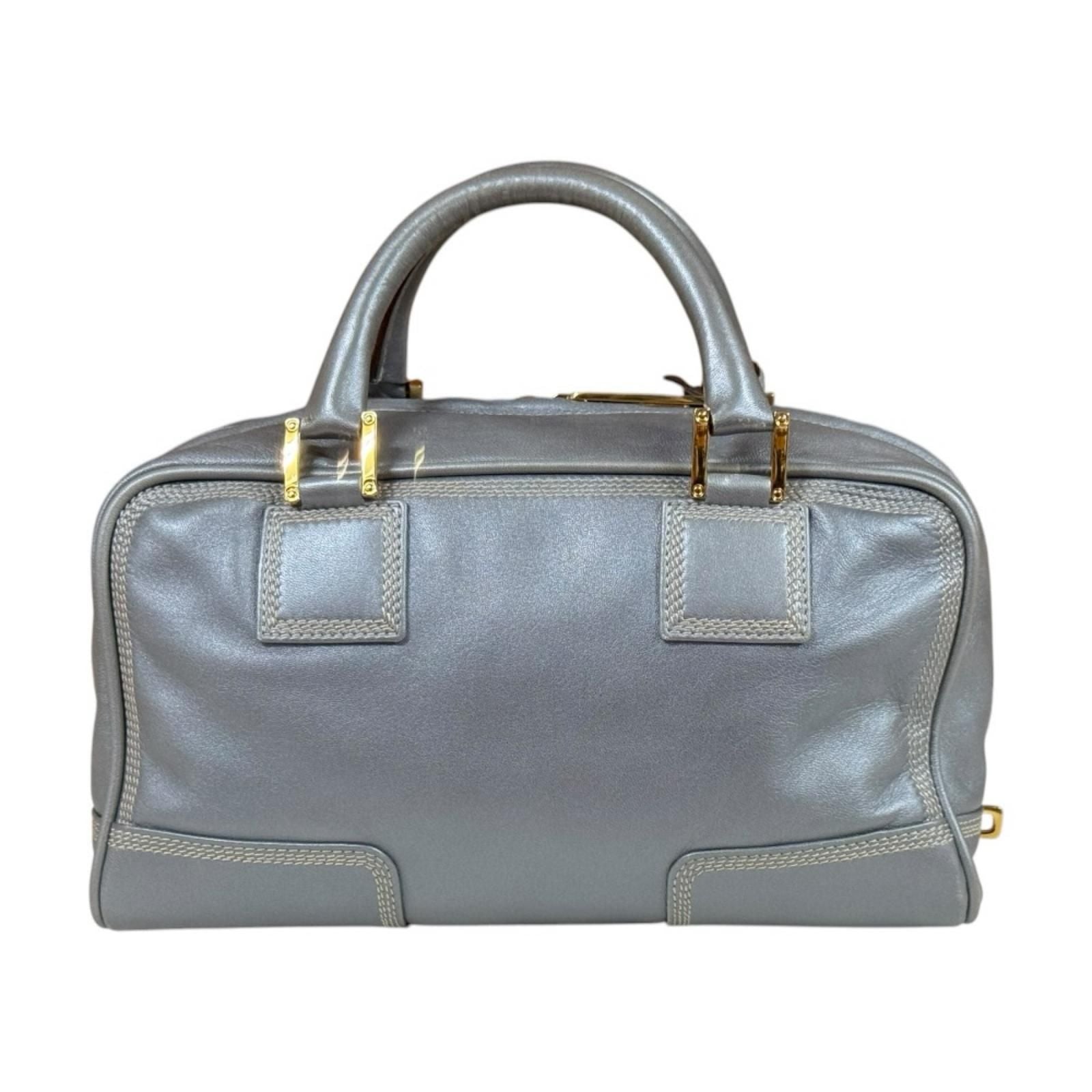 Loewe Amazona 28 Anagram Logo Handbag Leather Gray — view 3