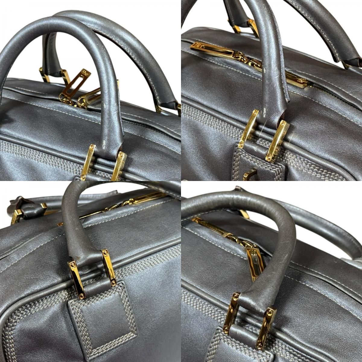Loewe Amazona 28 Anagram Logo Handbag Leather Gray — view 9