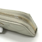 Chanel Coin Case CC Logo Quilted Caviar Leather Gray — view 6