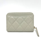 Chanel Coin Case CC Logo Quilted Caviar Leather Gray — view 2