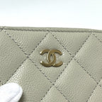 Chanel Coin Case CC Logo Quilted Caviar Leather Gray — view 8