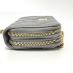 Chanel Shoulder Bag Quilted Caviar Leather Gray — view 4