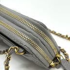 Chanel Shoulder Bag Quilted Caviar Leather Gray — view 7