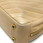 Chanel Handbag Stitch Chez Blanc Lambskin Beige — view 6