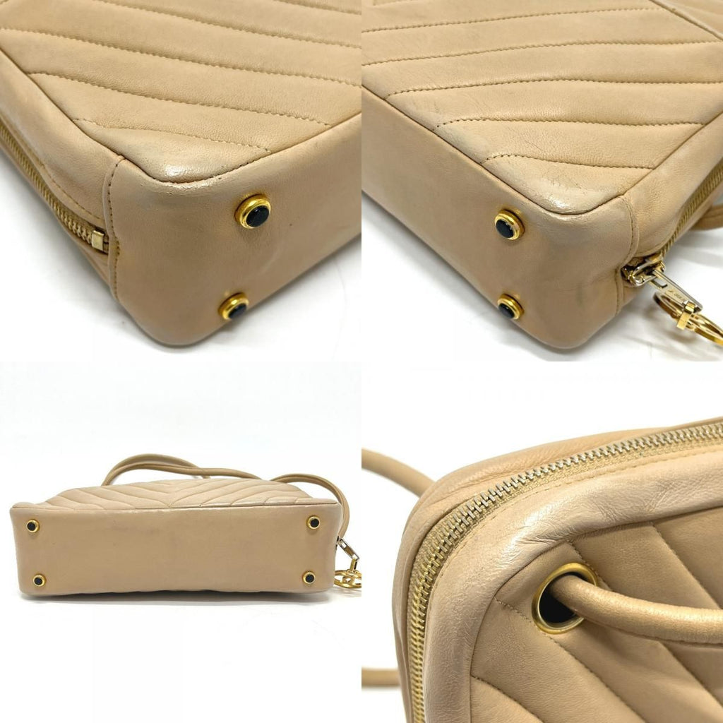 Chanel Handbag Stitch Chez Blanc Lambskin Beige — view 7