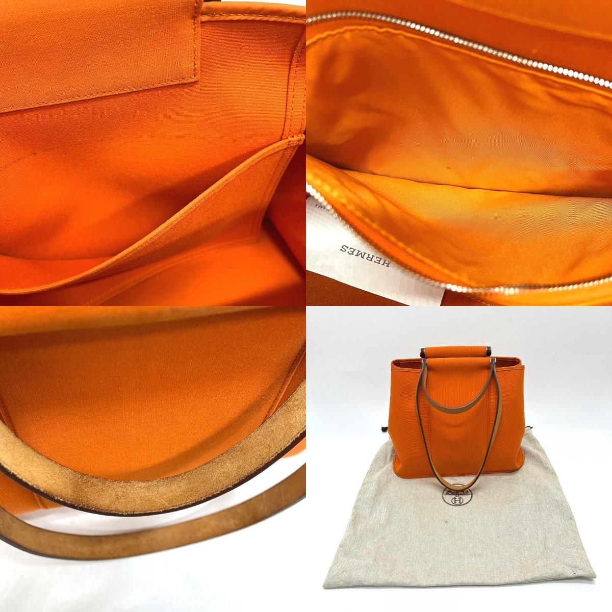 Hermes Tote Kabak PM Toile Ash Orange — view 9