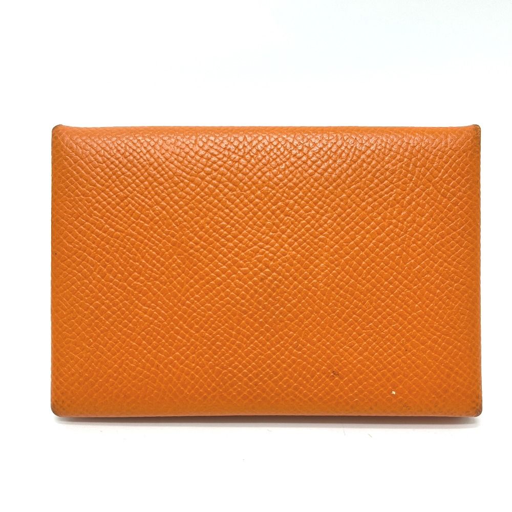 Hermes Card Case Calvi Veau Epsom Orange