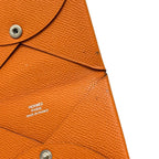 Hermes Card Case Calvi Veau Epsom Orange — view 8