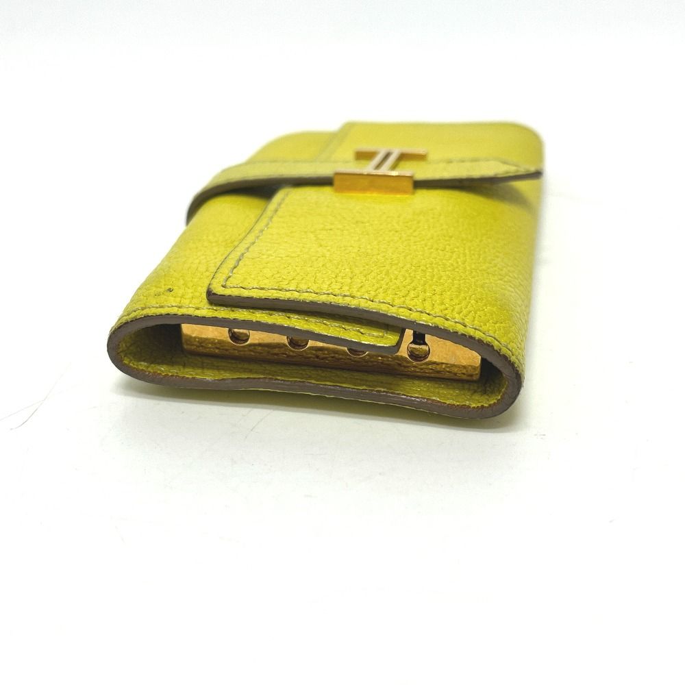 Hermes Key Case Bearn Chevre Coromandel Yellow Key Holder — view 4