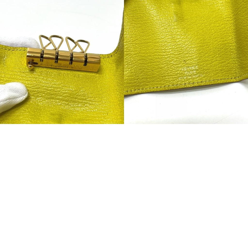 Hermes Key Case Bearn Chevre Coromandel Yellow Key Holder — view 9