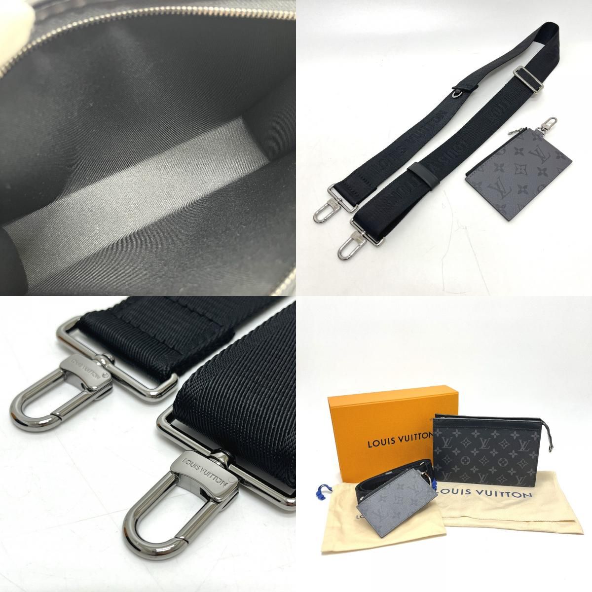 Louis Vuitton Shoulder Bag Gaston Wearable Wallet Monogram Eclipse Canvas Black — view 9