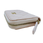 Chanel Coin Case Quilted Caviar Leather Pink Wallet Gold — view 3
