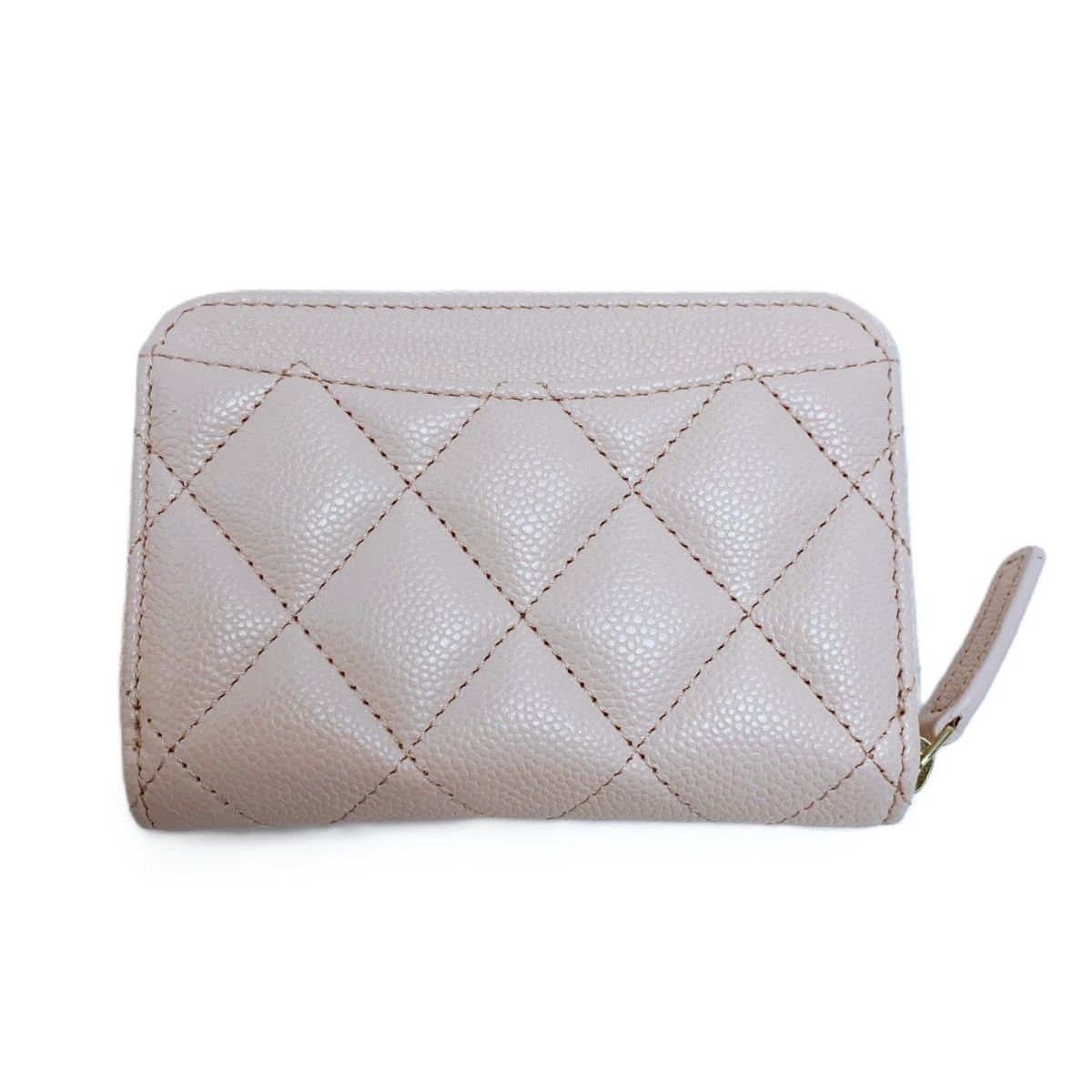 Chanel Coin Case Quilted Caviar Leather Pink Wallet Gold — view 2