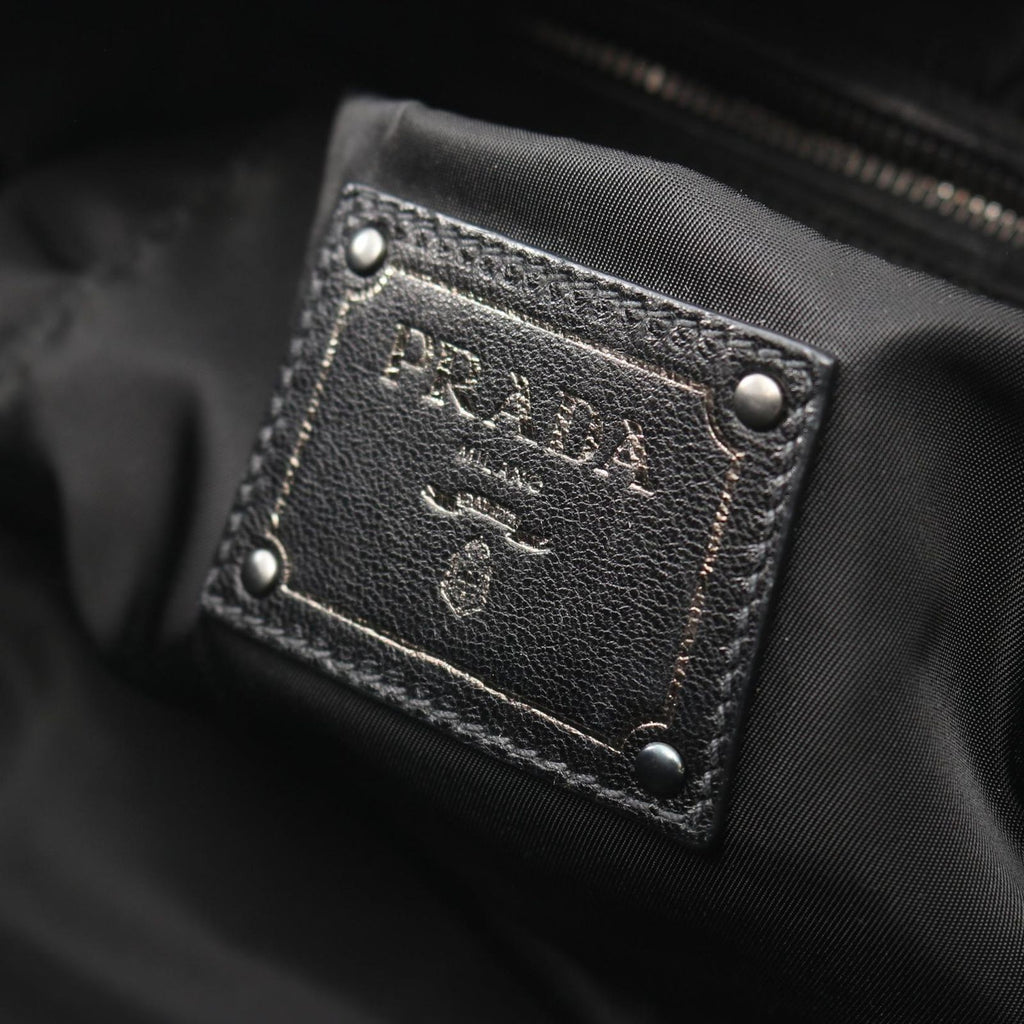 Prada Handbag Black Nylon Leather 2-Way Shoulder — view 4