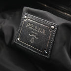 Prada Handbag Black Nylon Leather 2-Way Shoulder — view 4