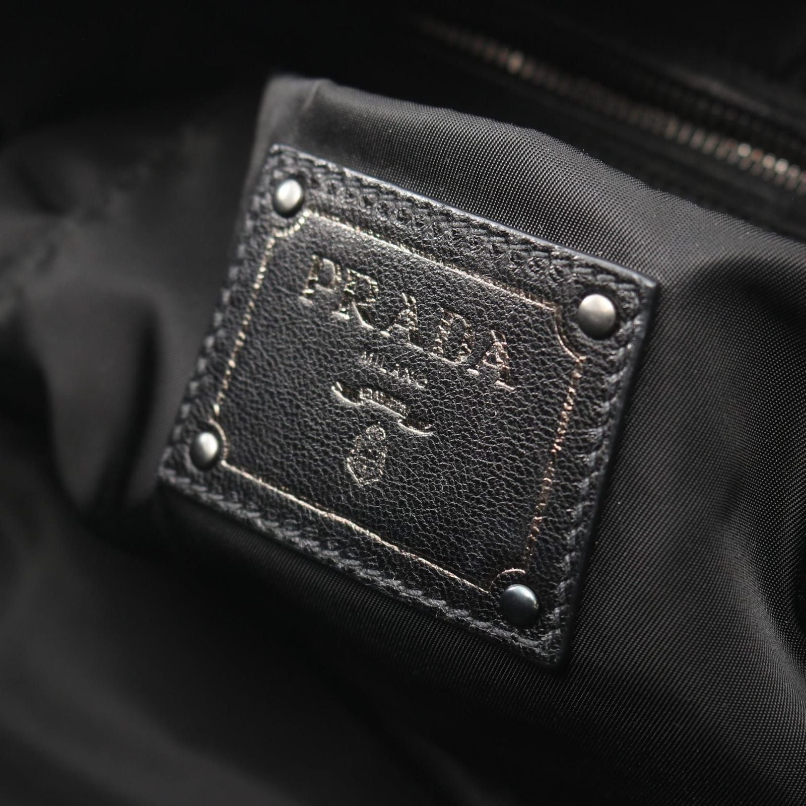 Prada Handbag Black Nylon Leather 2-Way Shoulder — view 4