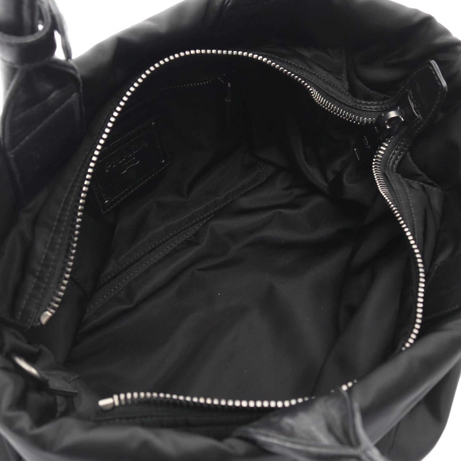 Prada Handbag Black Nylon Leather 2-Way Shoulder — view 3