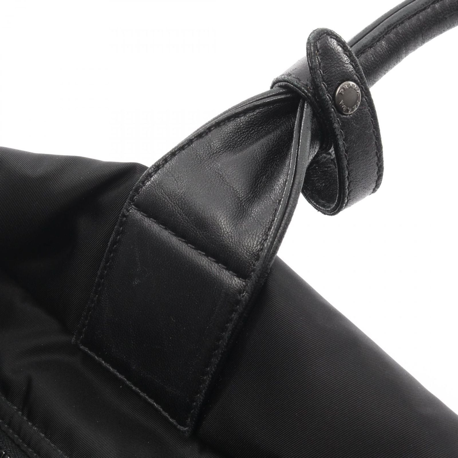 Prada Handbag Black Nylon Leather 2-Way Shoulder — view 6