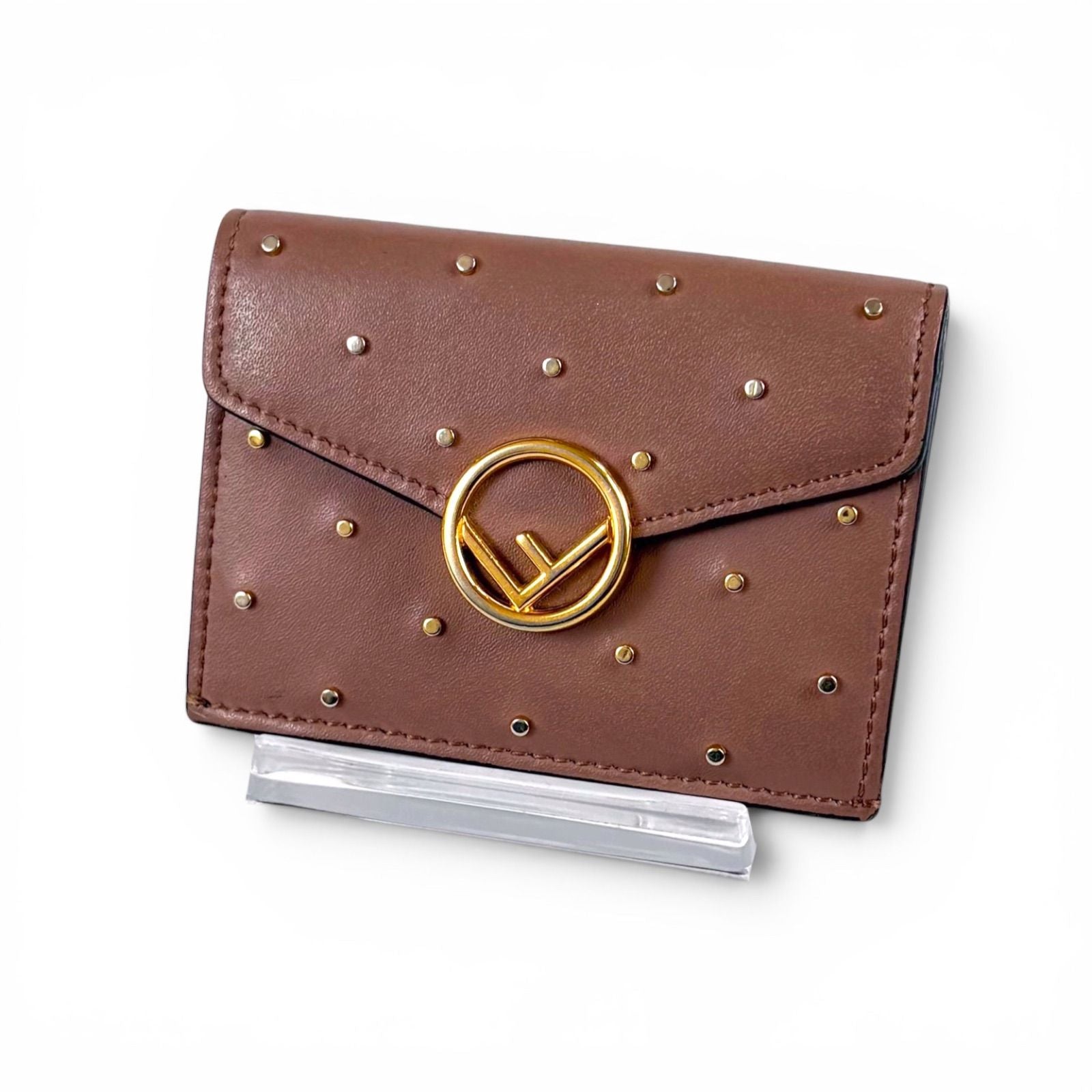 Fendi Studded F's Compact Wallet Micro Trifold
