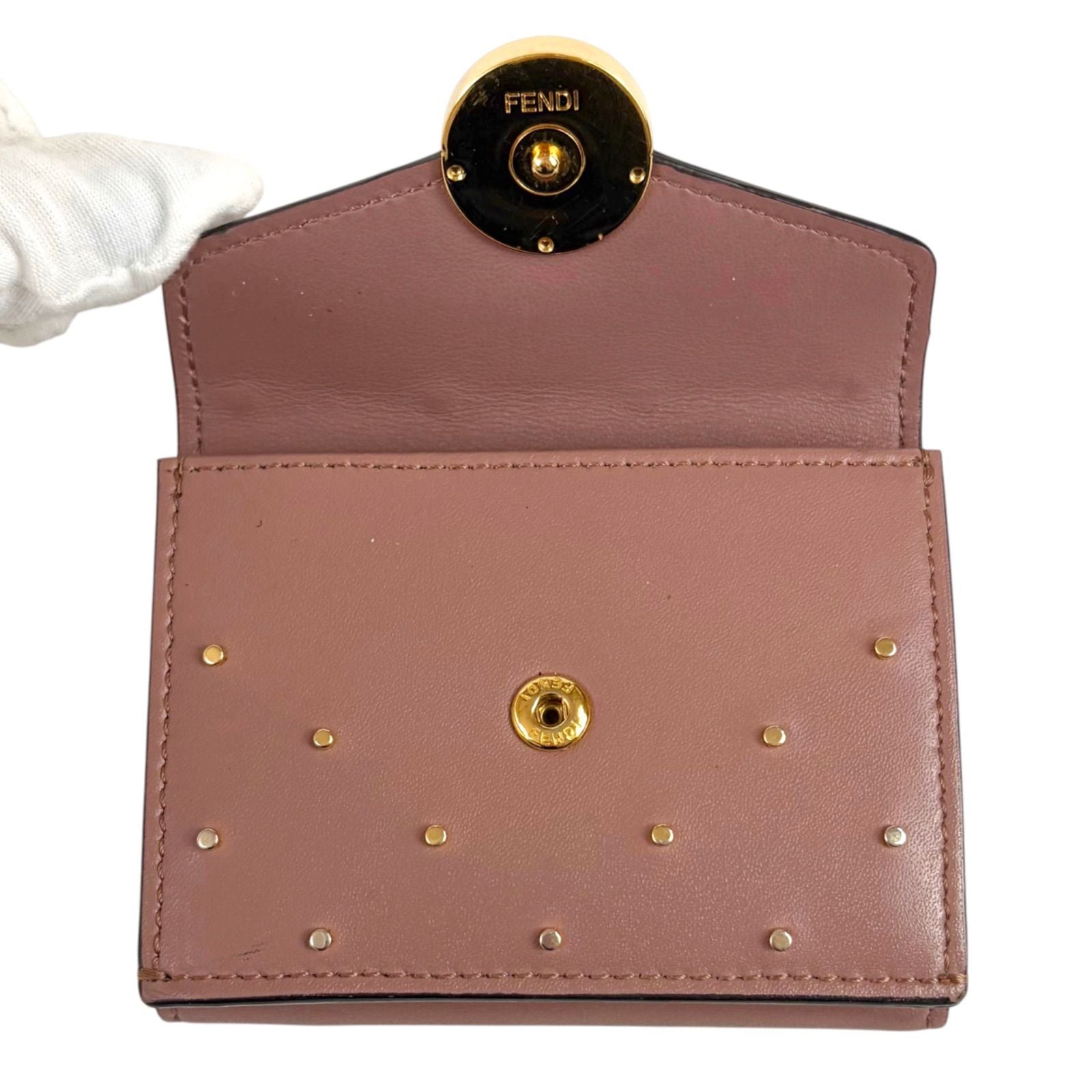 Fendi Studded F's Compact Wallet Micro Trifold — view 4