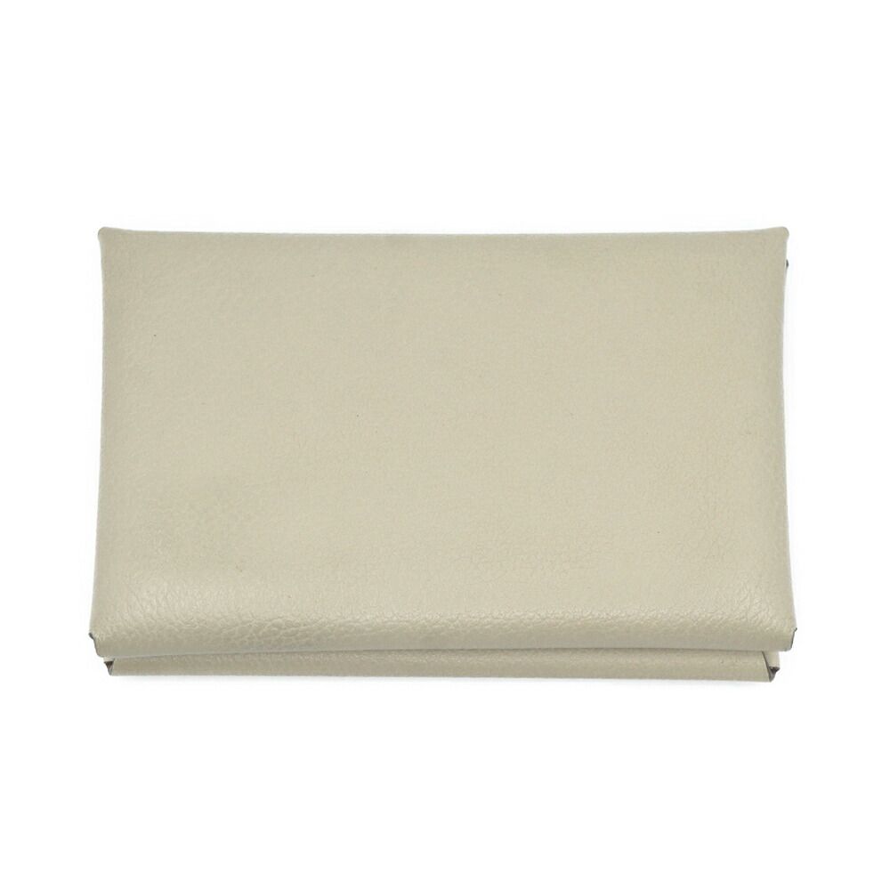 Hermes Calvi Duo Coin Case Card White Ever Leather Silver — view 2