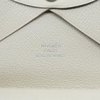 Hermes Calvi Duo Coin Case Card White Ever Leather Silver — view 8
