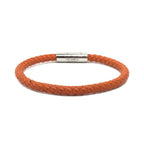 Hermes Goliath Bracelet Orange Leather Silver — view 3