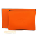 Hermes Neobain MM Orange Nylon Clutch Pouch — view 9
