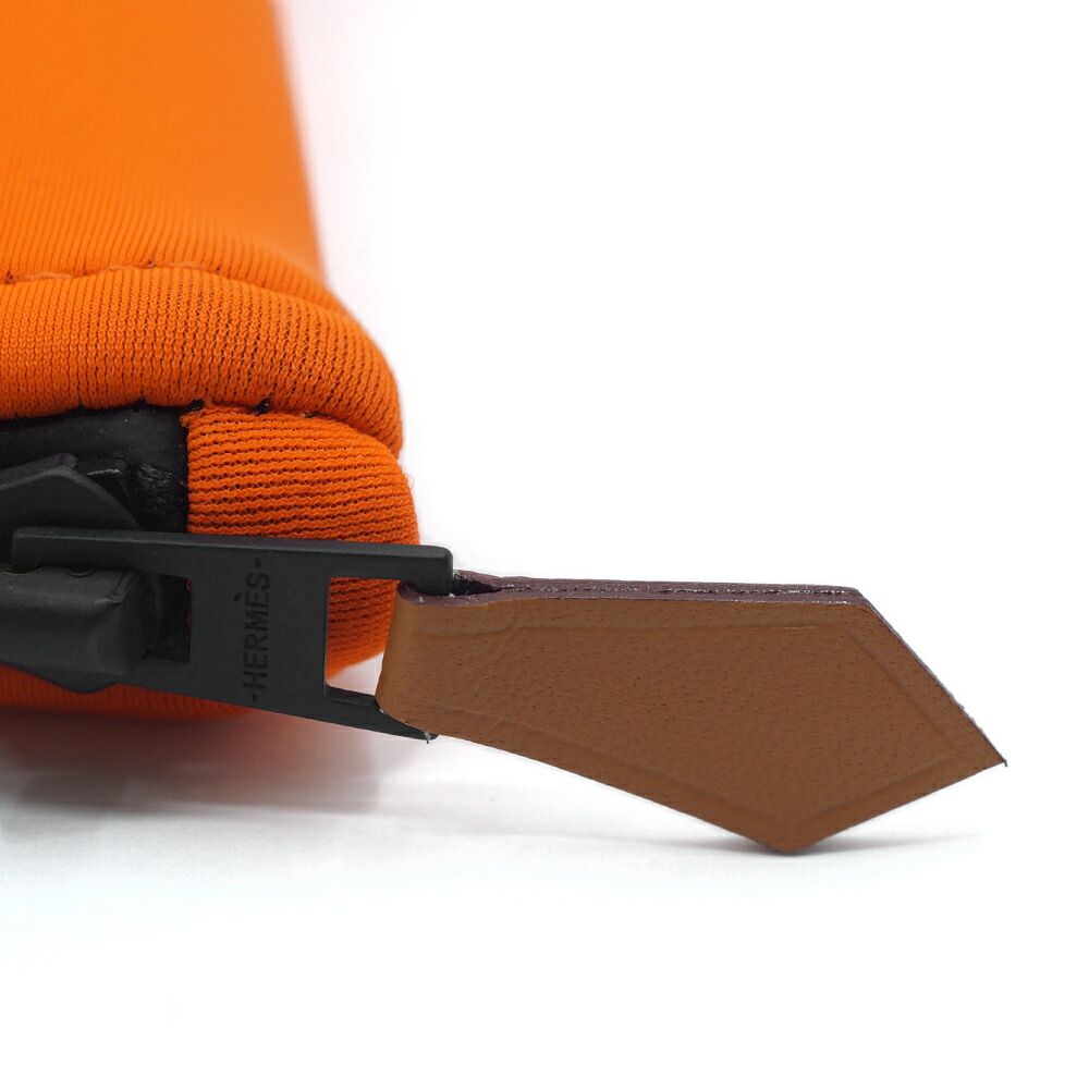 Hermes Neobain MM Orange Nylon Clutch Pouch — view 6