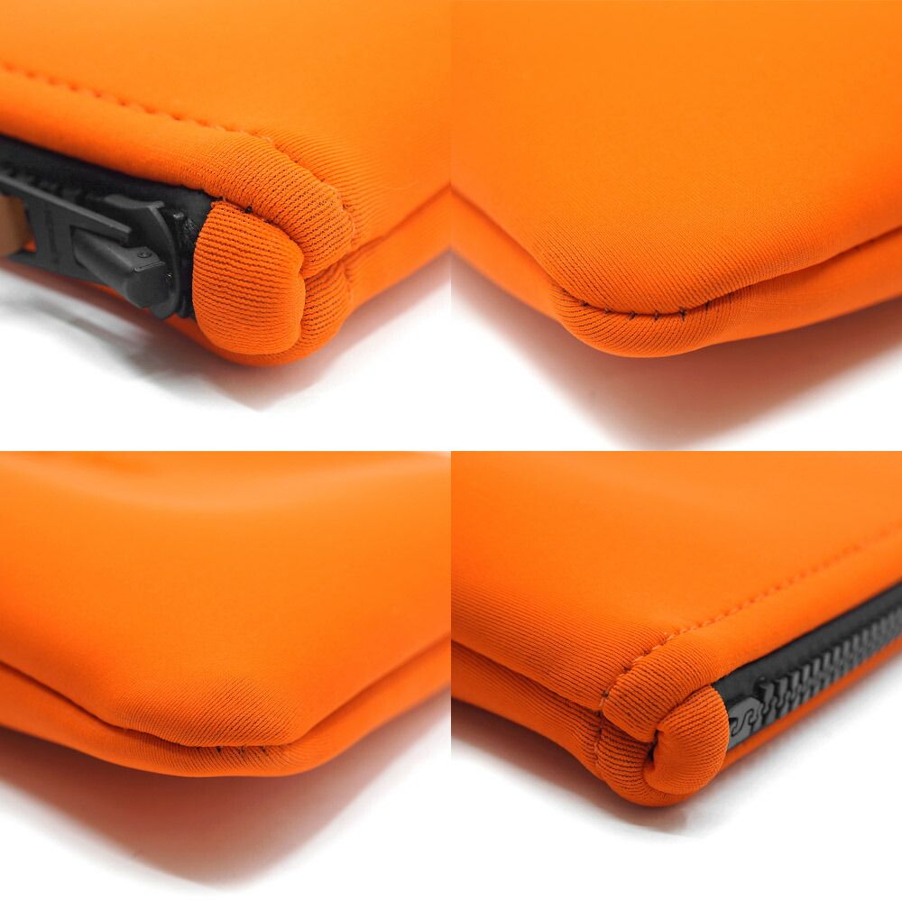 Hermes Neobain MM Orange Nylon Clutch Pouch — view 4